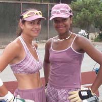Brenda and Tracy might not have won this year's doubles title, but they surely made this year's fashion statement.